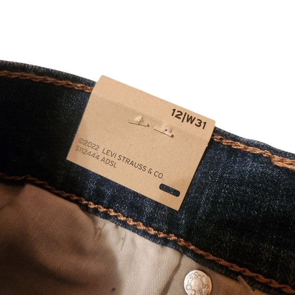 Levi's Mid Length Shorts Blue Jean Shorts Denim Cutoff Distressed Hypersoft - Picture 10 of 15